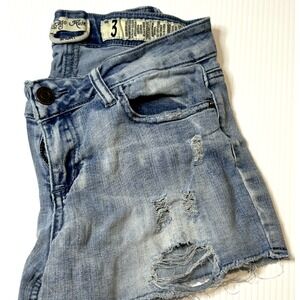 Indigo Rein Cut Off Denim Shorts Junior's Size 3 Distressed Grunge